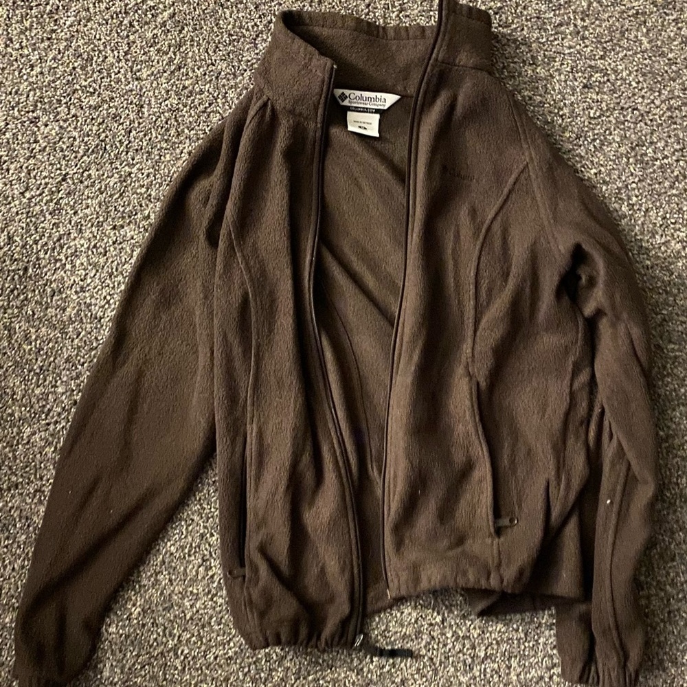 Brown Columbia fleece zip up jacket